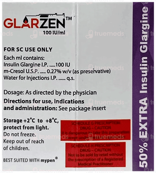 Glarzen New 100iu Cartridges 3ml Pack Of 3 Injections
